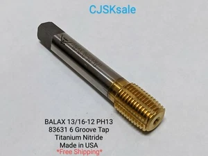 BALAX 13/16-12 PH13 83631 6 Groove Tap Titanium Nitride Made in USA (NEW). - Picture 1 of 8
