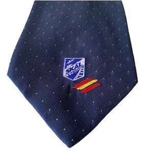 SKAL Mens Necktie 4x58 Silk Handmade Blue Polka Dot Shield “Fesi” Elegant Office - Picture 1 of 7