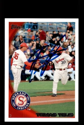 Signed Baseball Card Auto Tomas Telis 2010 Topps Pro Debut #368 Spokane Indians - Image 1 of 2