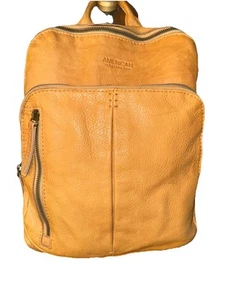 American Leather Co. Cleveland Leather Backpack Purse Bag Tan Cafe Latte - Picture 1 of 16