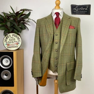 Lyford (42R) Action-Back TWEED Bisley Half-Norfolk Shooting Jacket + Waistcoat - Picture 1 of 24