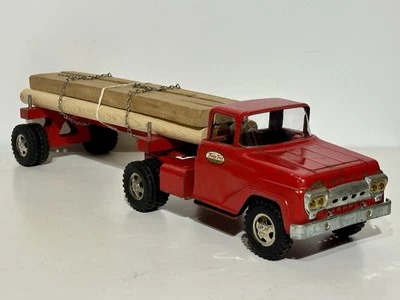 Tonka Logger Truck Red NO. 07 1959 Lumber Load & Chains Great Truck HTF - Image 1 of 4