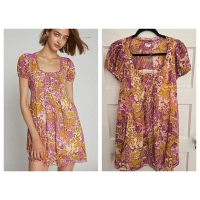 Mini Vestido Floral Urban Outfitters X Kimchi Azul Phoebe Babydoll Talla S Nuevo sin Etiquetas Foto 1 de 4