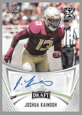 2021 Leaf Draft Joshua Kaindoh RC Auto #BA-JK1 Kansas City Chiefs Rookie - Image 1 of 3
