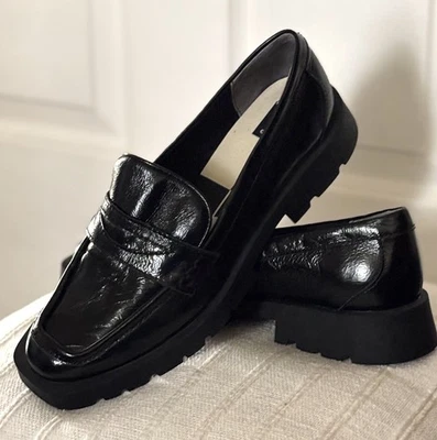 DOLCE VITA Penny Loafers Womens Sz 10 Black Leather Chunky Platform - Image 1 of 4
