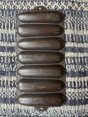 Винтажная чугунная сковорода для кукурузных палочек Wagner Ware Krusty Korn Kobs 1920-е — Jumbo - Изображение 1 из 4