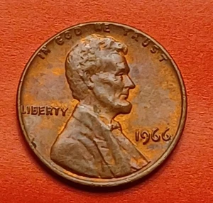 1966 1C Lincoln Penny (RB} ohne Münzzeichen ~ Wide AM  - Bild 1 von 5
