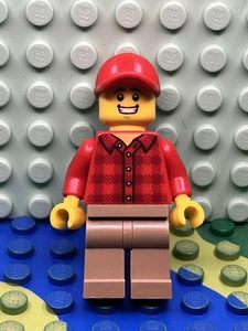 Lego City Minifigures Popcorn Vendor Red Plaid Flannel Shirt Cty0982 - Picture 1 of 2