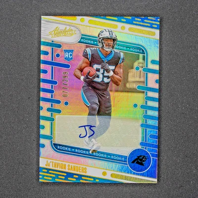 2024 Panini Absolute Ja'Tavion Sanders Signature Rookie Spectrum Auto /299 #177 - Image 1 of 3