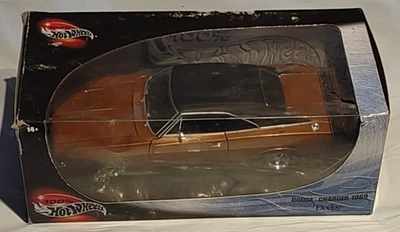100% Hot Wheels 1969 Dodge Charger R/T Metallic Copper 1/18 Diecast NIB - Image 1 of 4