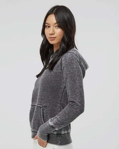 🔥 J. America Women Blend Pocket Zen Fleece Hooded Sweatshirt Up To 2XL 8912 - Picture 1 of 19