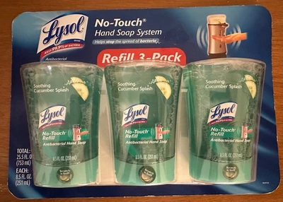 Lysol No-Touch Hand Soap System Refill 3-Pack 8.5 oz ea Soothing Cucumber Splash - Image 1 of 4
