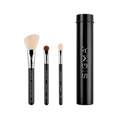 Sigma Essential Trio Brush Set Black, Travel Tin Included - Image 1 of 3