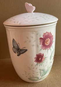 Lenox SCHMETTERLINGSWIESE Kanister oder Keksdose Schmetterling Blume Bienen 8,5" mit Deckel - Bild 1 von 8