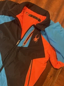 Spyder Snowboarding Ski Jacket Boys Powder Skirt Hood - Size 14 - Picture 1 of 8