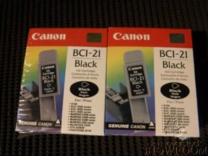 2 New Sealed Box Genuine OEM Canon BCI-21 Black Inkjet Cart. 0954A003 Multi-Pack - Picture 1 of 4