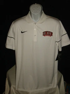 NWT Nike Dri Fit Union University Bulldogs Solid White S/S Polo Shirt Men's Sz L - Picture 1 of 10