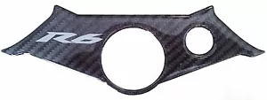 Carbon Effect 3D Resin Domed Top Yoke Trim For Yamaha YZF R6 R6S 2003-2004 - Picture 1 of 1