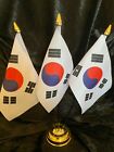 South Korea Korean 3 Flags Desk Top Table Flag Display Centrepiece Office Party