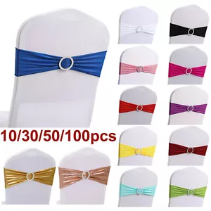 Stretch Chair Bands Lycra Spandex Banquet Chair Sashes Elastic Wedding Party - Picture 1 of 16