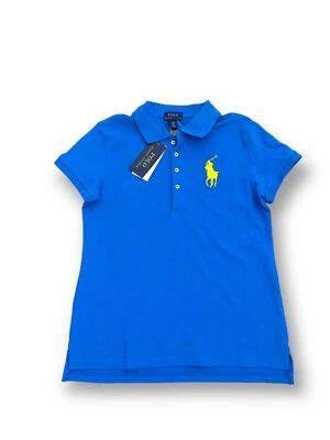 NWT$45 Ralph Lauren Polo Youth Girls Short Sleeve Big Pony Logo Polo Blue XL - Image 1 of 3