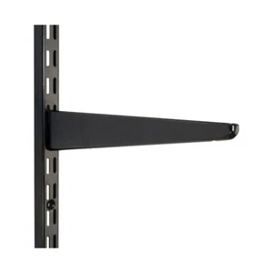 Twin Slot Shelving BLACK Uprights Brackets Adjustable Strong Rack Wall Shelf - Picture 1 of 13