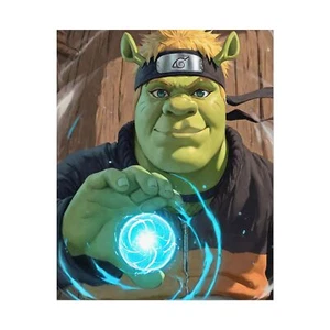 🌀 Ninja Oger Meme Poster - Lustiges Anime Mashup Wandbild für Zuhause oder Geschenk - Bild 1 von 25