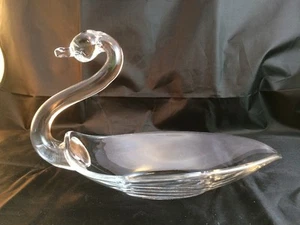 Elegant Clear Glass Duncan & Miller Swan Candy Trinket Dish - Picture 1 of 5