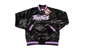 New Youth Mitchell & Ness Black Toronto Raptors Hardwood Classics Satin Raglan - Picture 1 of 7