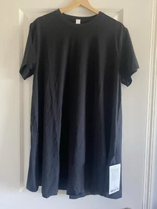 Lululemon All Yours Tee Dress Pima Cotton Size 6 Black New - Picture 1 of 4