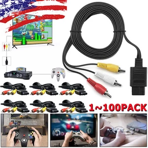 6FT RAC AV TV Audio Video Cable Cord For Super Nintendo SNES N64 Game Cube LOT - Picture 1 of 16