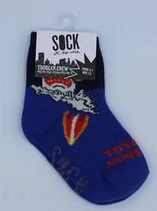 Sock It To Me Toddler Crew Socks Sharks Shoe Size 4-7 Totally Jawsome - Picture 1 of 1