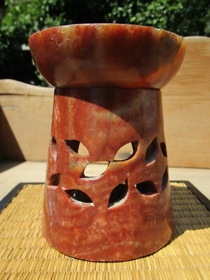 Soapstone Wax Melt Warmer Diffuser Oil Burner Fragrance Tealight Candle Holder - Image 1 of 4