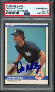 FLEER Don Mattingly #131 1984 tarjeta auténtica firmada por los Yankees de Nueva York PSA/ADN - Imagen 1 de 2