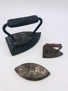 3 Antique Irons cast iron Asbestos Sad Iron, Small Sad Iron Primitive Decor - Picture 1 of 8