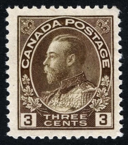 Canada Sc 108 Brown 3¢ 1911 p.12 Hinged Original Gum - Picture 1 of 1