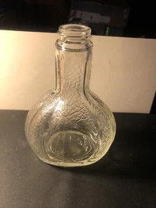 Vintage geprägte Glas Tränke Flasche mit gerissenem Design Owens Illinois 1952 - Bild 1 von 8