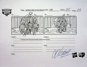 TRANSFORMERS Rescue Bots SIGNIERT DAN KUBAT Produktion Storyboard Kopie Seite #KB - Bild 1 von 2