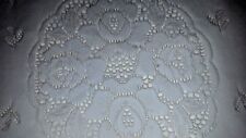 Quaker style net weave white cotton mix round tablecloth 37-39" diameter New