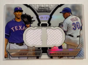 2011 Bowman Sterling Dual Relics Refractors #OF Alexi Ogando/Neftali Feliz - Picture 1 of 4