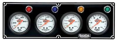 Quickcar Racing Products White Face Gauge Panel Assembly P/N 61-6721 - Image 1 of 2