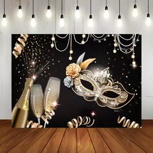 7x5Ft Mardi Gras Party Backdrop Carnival Masquerade Photography Backdrop - Picture 1 of 7