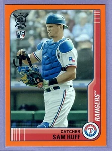 2021 Topps Big League Sam Huff Orange Rookie RC #188 Rangers SP - Picture 1 of 2