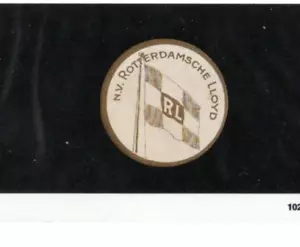 Vintage Poster Stamp Label NV ROTTERDAMSCHE LLOYD Ship - Picture 1 of 2