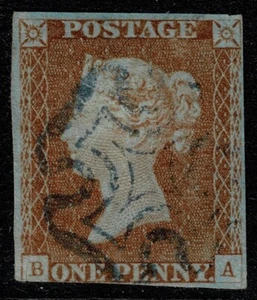 1841 1d Red Plate 23 BA BLUE Maltese Cross Very Good Used Cat. £650.00 - Picture 1 of 1