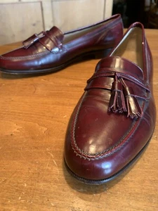 Bally Switzerland Burgundy Tassel Loafers Italy Mens 10.5 N - Picture 1 of 11