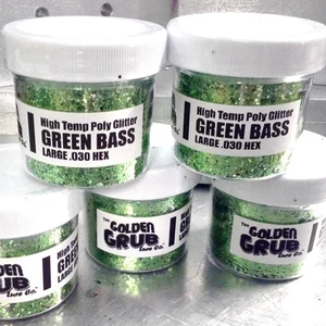 NEW 2 OZ. Jar GREEN BASS High Temp Glitter .030 Fishing Lure Making Soft Plastic - Picture 1 of 2