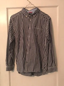 Tommy Hilfiger boys cotton blue check long sleeve dress shirt size L/G 16-18 - Picture 1 of 3
