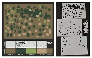 German ww2 CAMOUFLAGE Camo Pattern Airbrush Stencils Set Vehicle Bike Army DIY - Picture 1 of 5