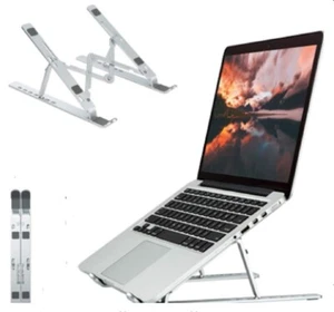 Adjustable Aluminum Laptop Stand – Ergonomic Desk Riser Holder for MacBook PC - Picture 1 of 10